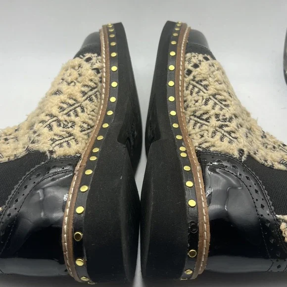 Free People Leather and Atlas Textile Chelsea Boots Size 37 Beige Black Boho - Picture 6 of 10